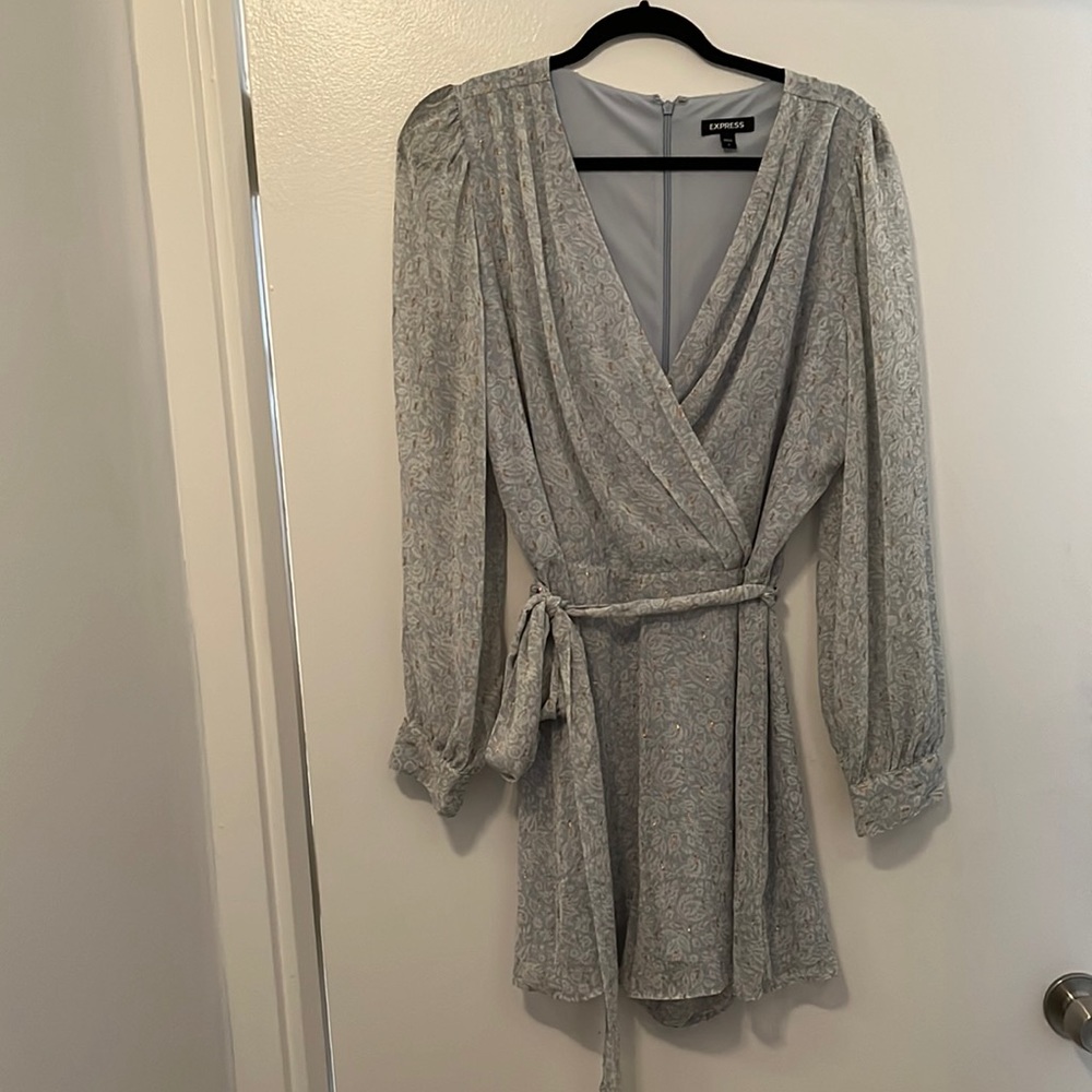 Express Long Sleeve Light Blue Romper